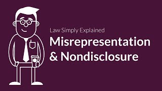 Misrepresentation and Nondisclosure  Contracts  Defenses amp Excuses [upl. by Eli]