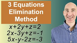 Solving Systems of 3 Equations Elimination [upl. by Aisirtap]