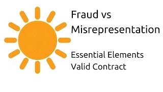 Fraud vs Misrepresentation  Other Essential Elements of a Valid Contract  CA CPT  CS amp CMA [upl. by Evers]